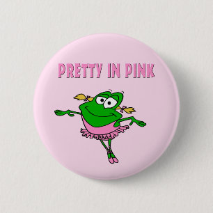 Ballet Frog Pretty in Pink 2 Inch Round Button
