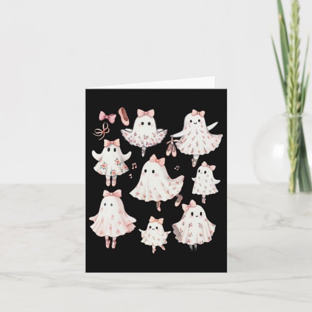 Ballet Ghost Ballet Dancer Spooky Dance Teacher Ha Card (Front)