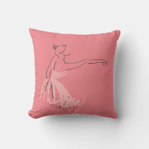 Ballet girl pink dancer throw pillow