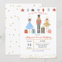 Ballet Glitter Confetti Birthday Invite Nutcracker