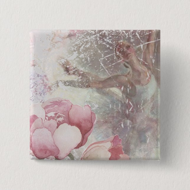 Ballet Impressions 2 Inch Square Button (Front)