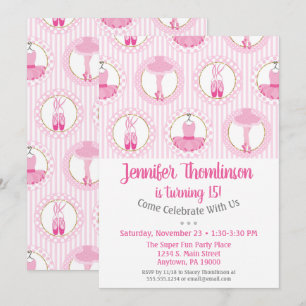Ballet Invitation Anniversaire Danseur Ballerina R