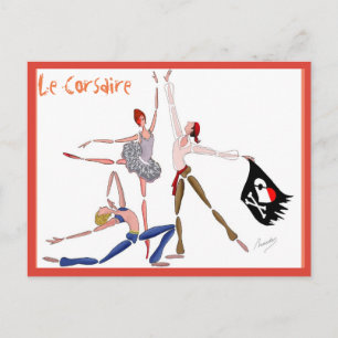 BALLET LE CORSAIRE, GIFT FOR THE BALLETOMANE POSTCARD