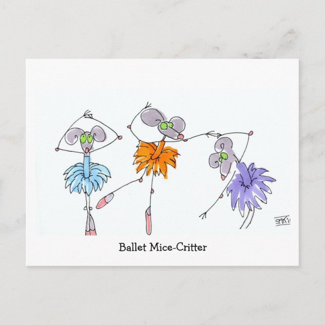 Ballet Mice-Critter Postcard (Front)