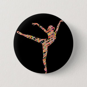 ballet modern dancer 2 inch round button