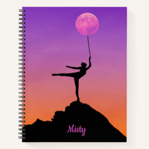 Ballet Moon Balance Personalized Name Notebook