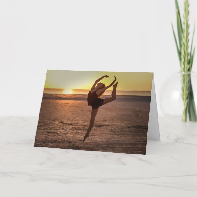 Ballet on the Beach Note or Greeting Card (Front)