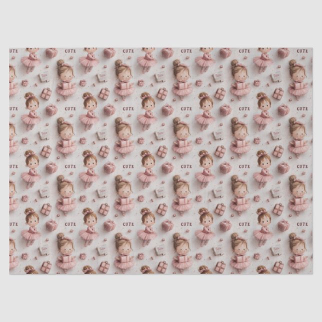 Ballet Party in Blush and Ballet Pink Tissue Paper (Front)