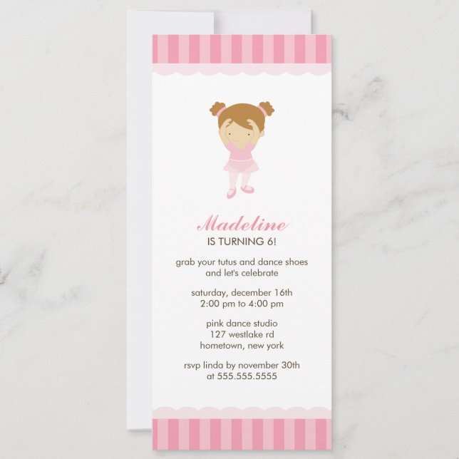 Ballet Party Invitations (Front)