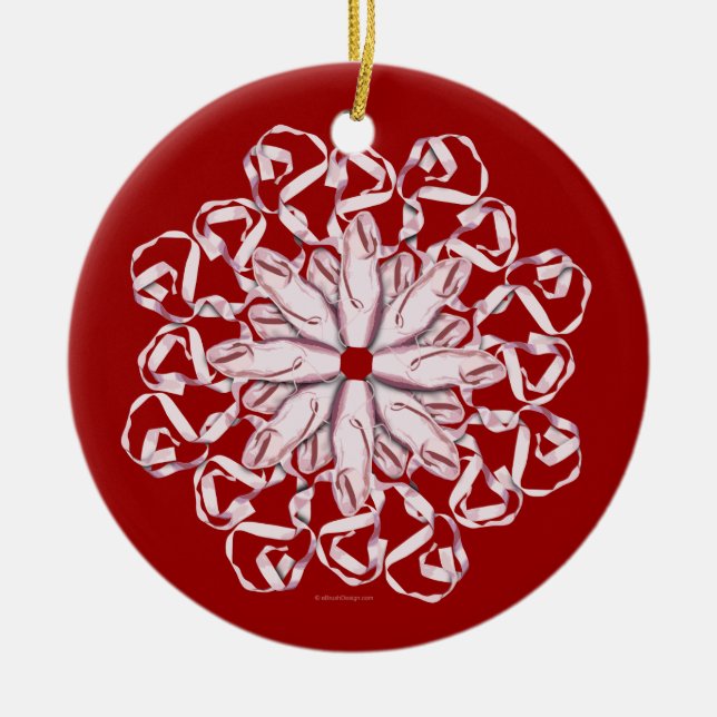 Ballet Pattern (pink) Ceramic Ornament (Front)