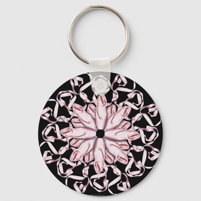 Ballet Pattern (pink) Keychain (Front)