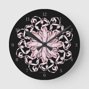 Ballet Pattern (pink) Round Clock