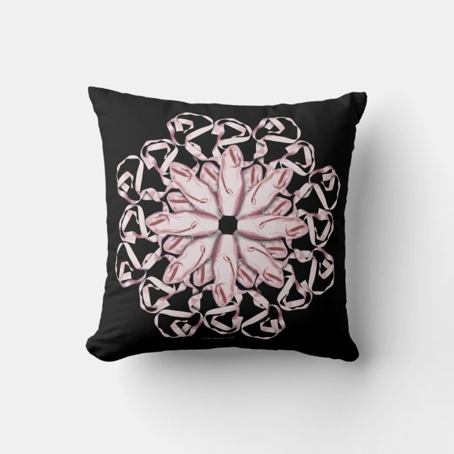 Ballet Pattern (pink) Throw Pillow (Front)