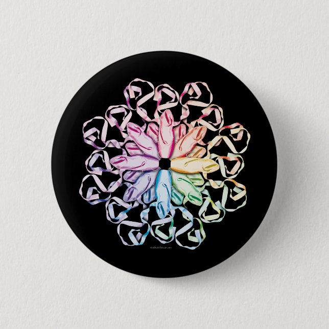 Ballet Pattern (spectral) 2 Inch Round Button (Front)