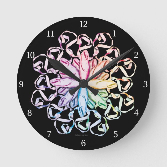 Ballet Pattern (spectral) Round Clock (Front)