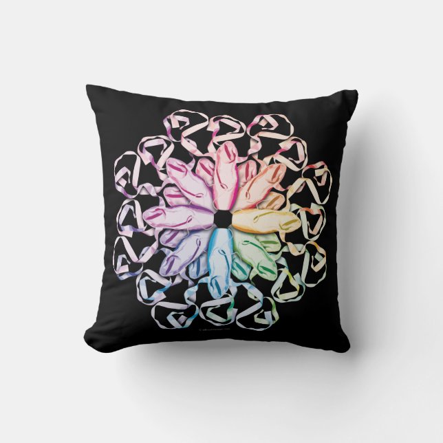 Ballet Pattern (spectral) Throw Pillow (Front)