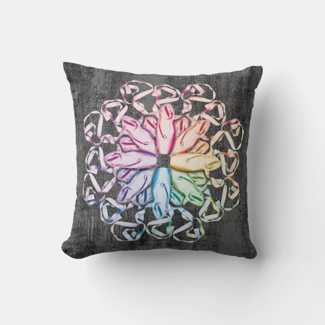 Ballet Pattern (spectral) Throw Pillow (Front)