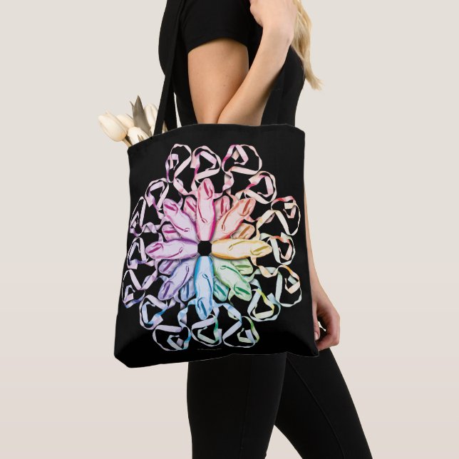 Ballet Pattern Tote Bag (Close Up)