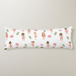 Ballet Pink Ballerinas Dancing Pattern Body Pillow