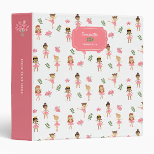 Ballet Pink Ballerinas Dancing Pattern Girl Album Binder