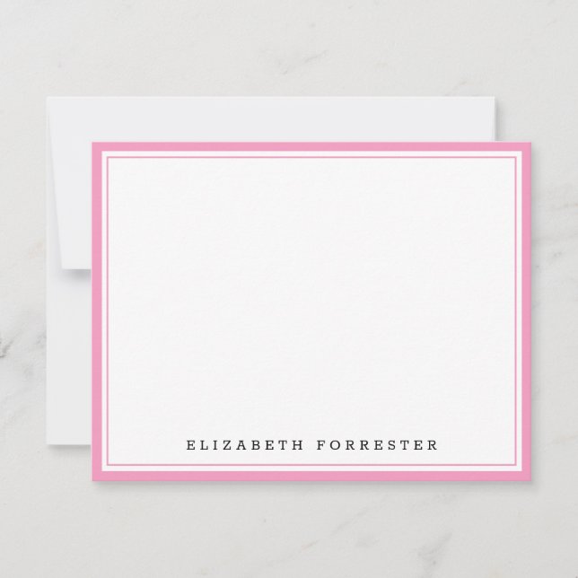 Ballet Pink Classic Double Border Correspondence Card (Front)