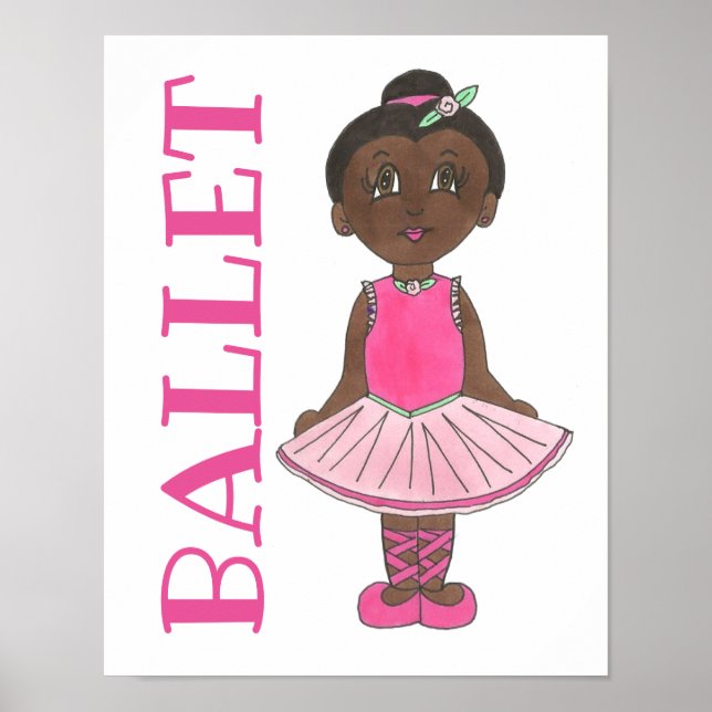 BALLET Pink Tutu Girl Ballerina Dance Studio Poster (Front)