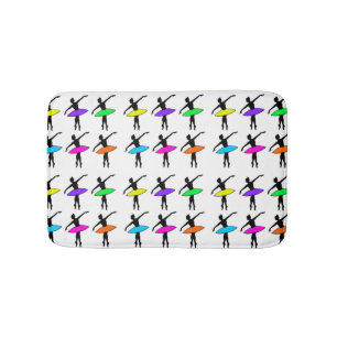 Ballet Pointe Dancer Recital Dance Neon Ballerinas Bath Mat