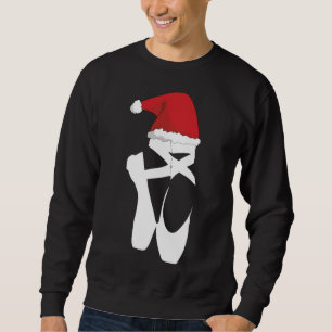 Ballet Pointe Shoe Christmas Santa Hat Sweatshirt
