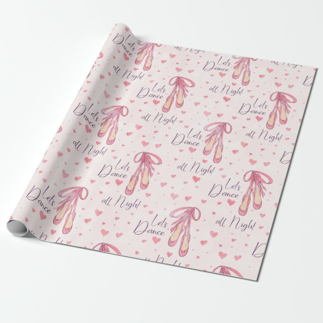 Ballet Pointe Shoes on light background Wrapping Paper (Unrolled)