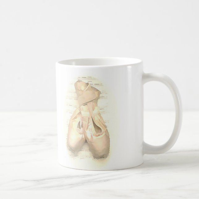 Ballet Pointe Shoes Painted Coffee Mug (Right)