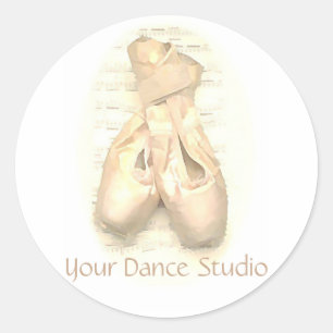 Ballet Pointe Shoes Painted Personalized Classic Round Sticker