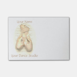 Ballet Pointe Shoes Painted Personalized Post-it Notes