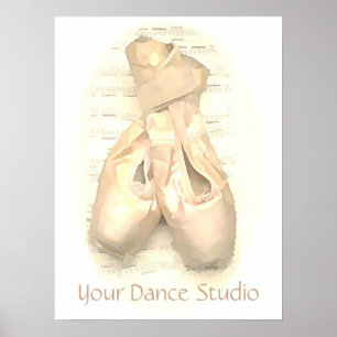 Ballet Pointe Shoes Painted Personalized Poster