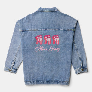 Ballet Pointe Toe Shoes Personalized Dance Teacher Denim Jacket