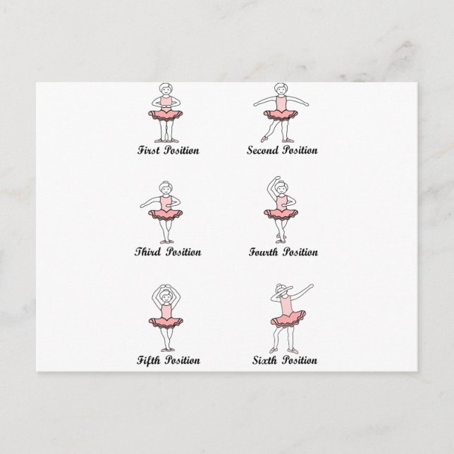 ballet positions dab postcard (Front)