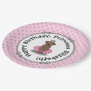 Ballet Princess Chocolate Lab Labrador Retriever Paper Plate