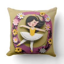 Ballet Princess III Square Pillow