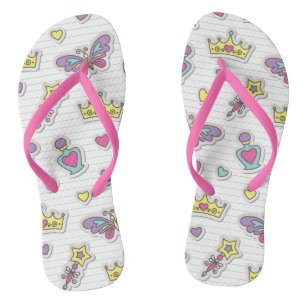 ballet princess pattern flip flops