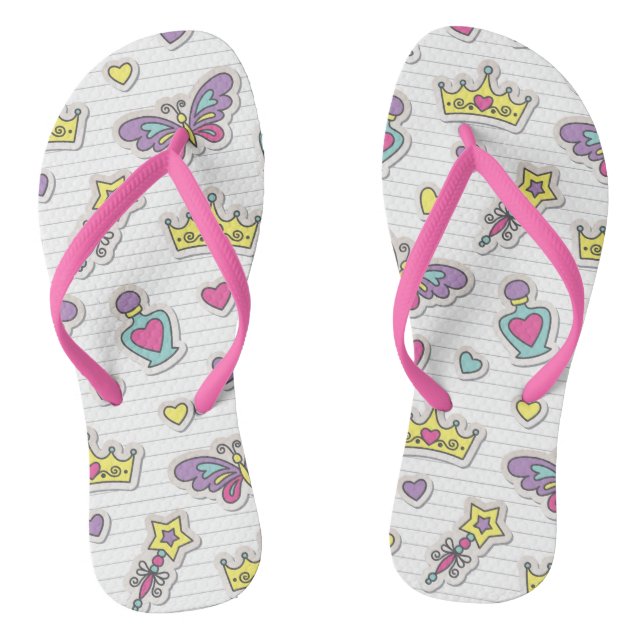 ballet princess pattern flip flops (Footbed)