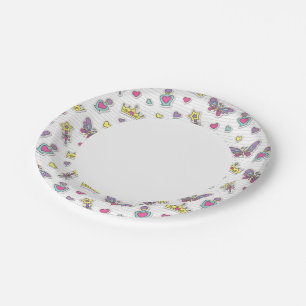 ballet princess pattern paper plate
