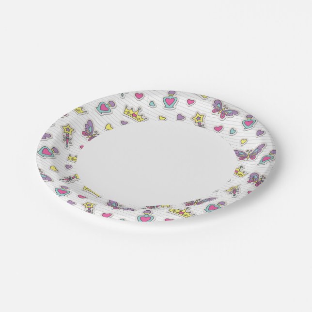 ballet princess pattern paper plate (Angled)