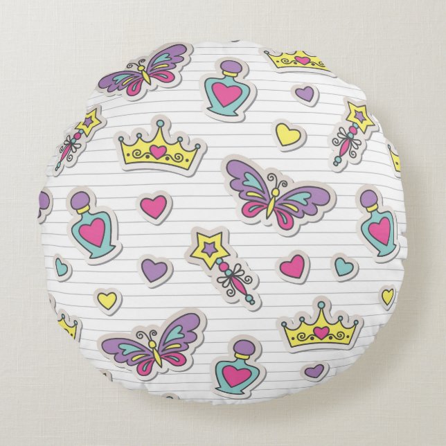 ballet princess pattern round pillow (Front)