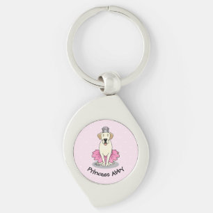 Ballet Princess Yellow Lab Labrador Retriever Dog Keychain