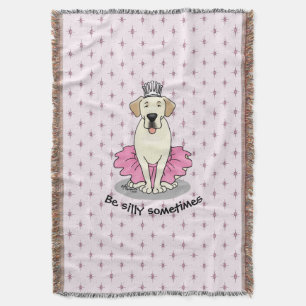 Ballet Princess Yellow Lab Labrador Retriever Dog Throw Blanket