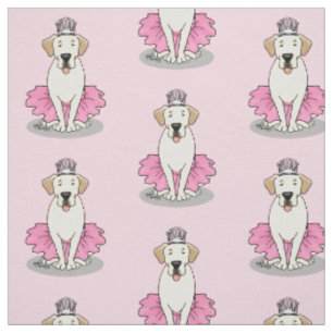 Ballet Princess Yellow Labrador Retriever Dog Fabric