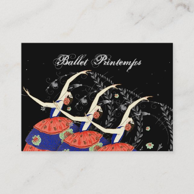 Ballet Printemps Ballerina Design Business Card (Front)