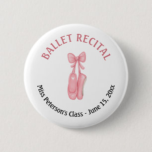 Ballet Recital Pink Shoes Party Favour 2 Inch Round Button