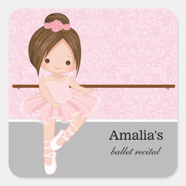 Ballet recital square sticker (Front)