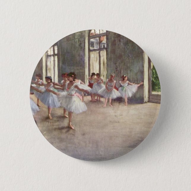 Ballet Rehearsal by Degas 2 Inch Round Button (Front)