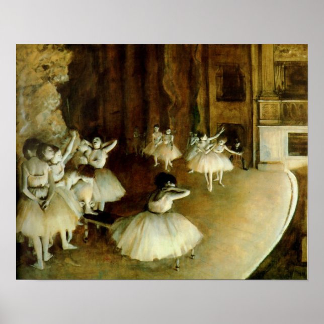 Ballet Rehearsal On Stage Poster (Front)